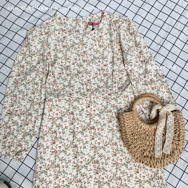 [Video/Ảnh Thật] Váy Hoa Nhí Dài Tay Vintage - Váy Thu Đông - Xưởng May Hạnh Hồng | BigBuy360 - bigbuy360.vn