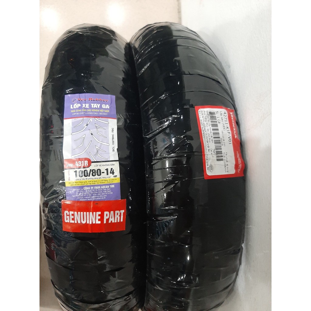 vỏ Lốp trước 90/80-14 lốp sau 100/80-14 abl air blade 150 2020 chính hiệu honda