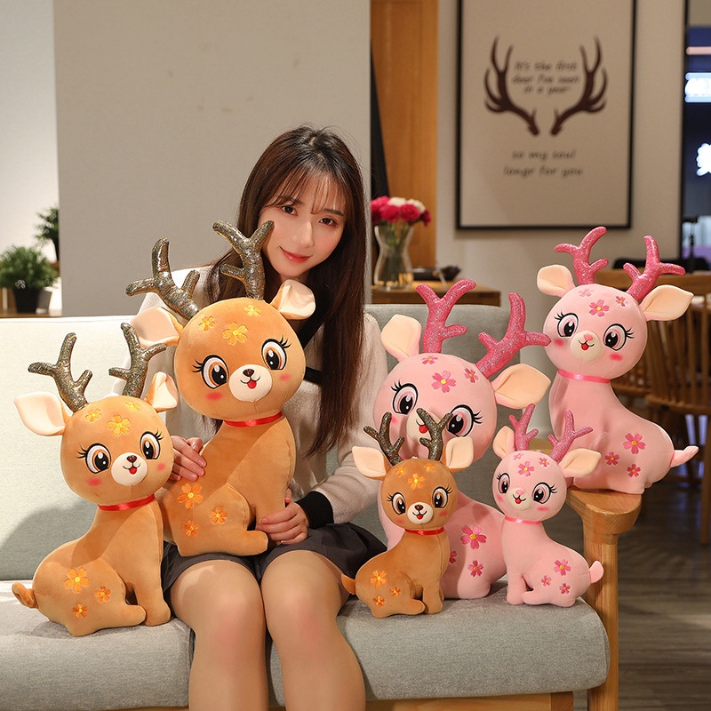 Thú Nhồi Bông Hình Con Nai Sika Đáng Yêu Kích Thước 33/47/53CM