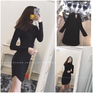 Bán sỉ đầm body xỏ ngón 1 màu
