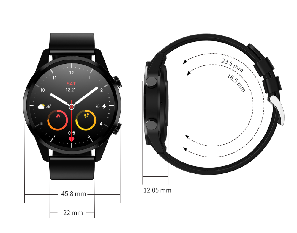 Lykry Đồng hồ thông minh đeo tay F35 chống thấm nước Ip67 đa chức năng kèm phụ kiện tiện dụng