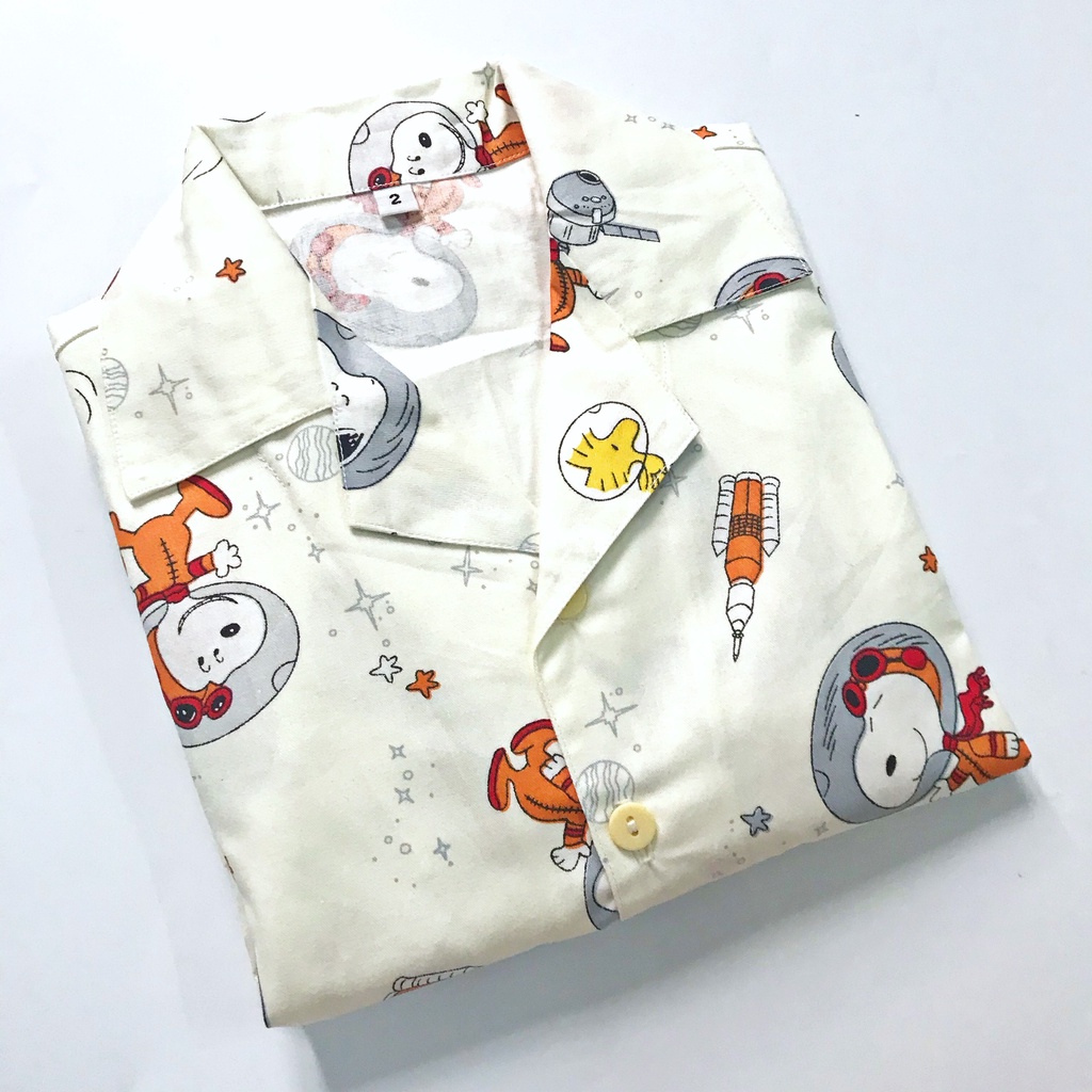 Pijama cho bé mặc ngủ mặc ở nhà vải Thô chất liệu hút mồ hôi Nhiều mẫu ngộ nghĩnh size 1-5 tuổi 10-20kg