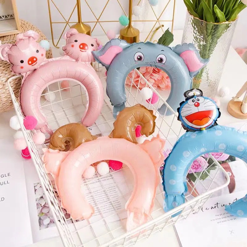 Băng Đô Cài Tóc Bằng Màng Nhôm Họa Tiết Hoạt Hình Trang Trí Tiệc