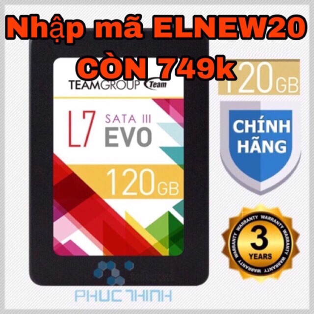 Ổ cứng SSD 120GB TEAM L7 EVO Sata III - Hãng phân phối chính thức