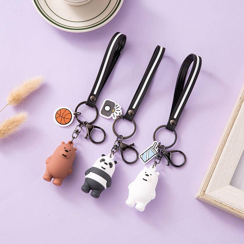 Móc Chìa Khóa Hình Cặp Gấu Hoạt Hình Bằng Epoxy Sáng Tạo