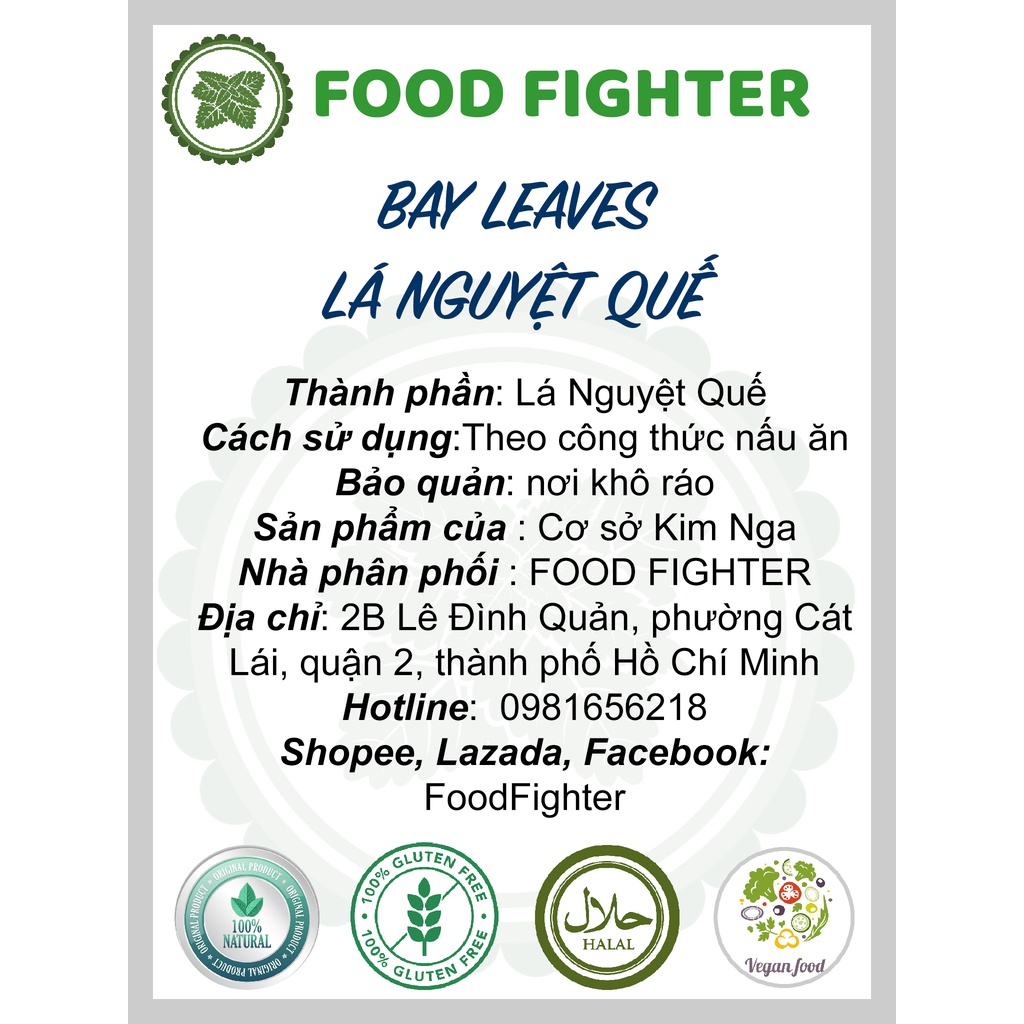 LÁ NGUYỆT QUẾ sấy khô ướp khử mùi thịt cá - BAY LEAVES – hũ 120ml