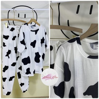Áo thun unisex🌸 Phông Tay Lỡ Loang Màu Bò Sữa Dáng Rộng Nam Nữ🌸