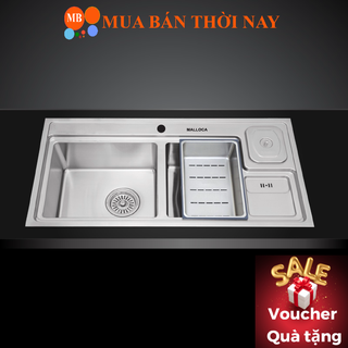 Chậu rửa chén inox Malloca MS 8804 N, bồn rửa bát inox 304, Cam kết chính hãng