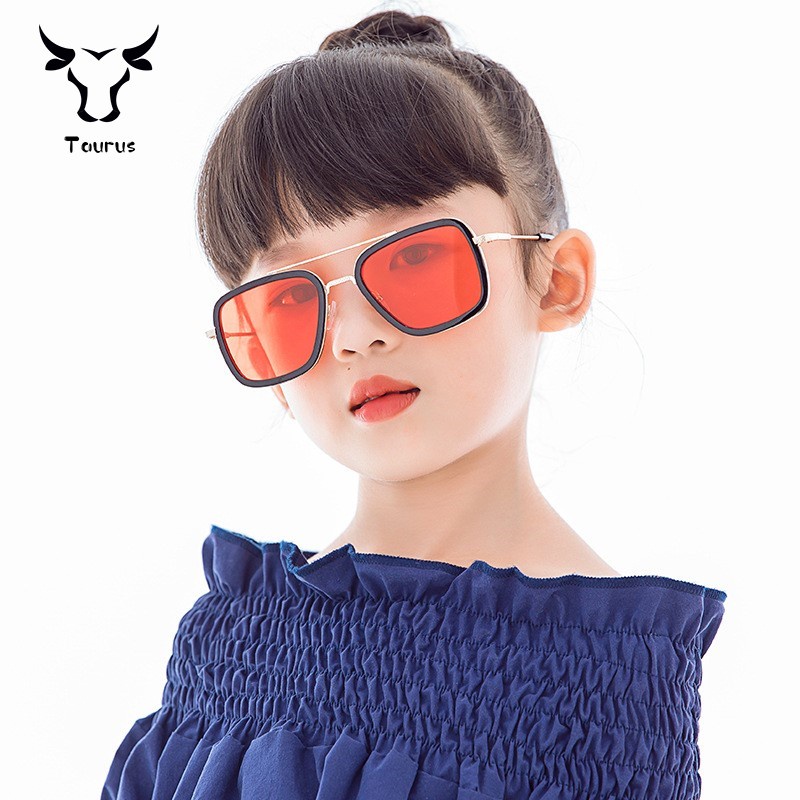 2021 mới gọng kim loại cho trẻ em kính râm chùm đôi thời trang kính râm bảo vệ tia cực tím cho trẻ em