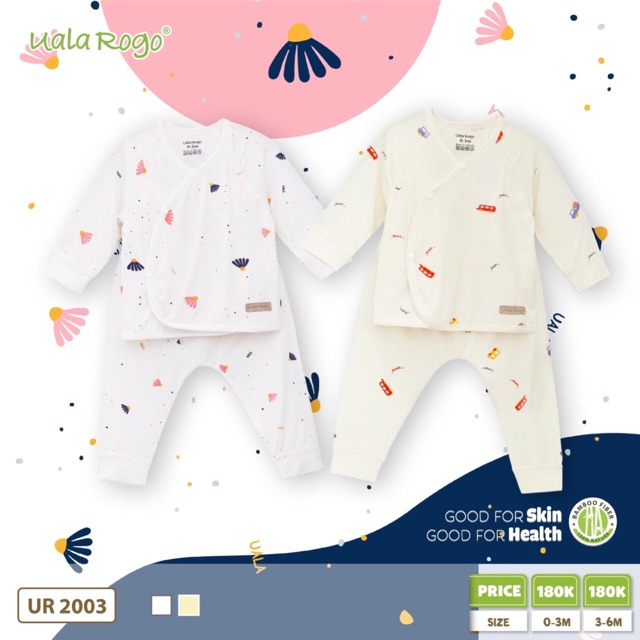 Bộ cài lệch Ualarogo cho bé trai/bé gái sơ sinh đến 6 tháng tuổi
