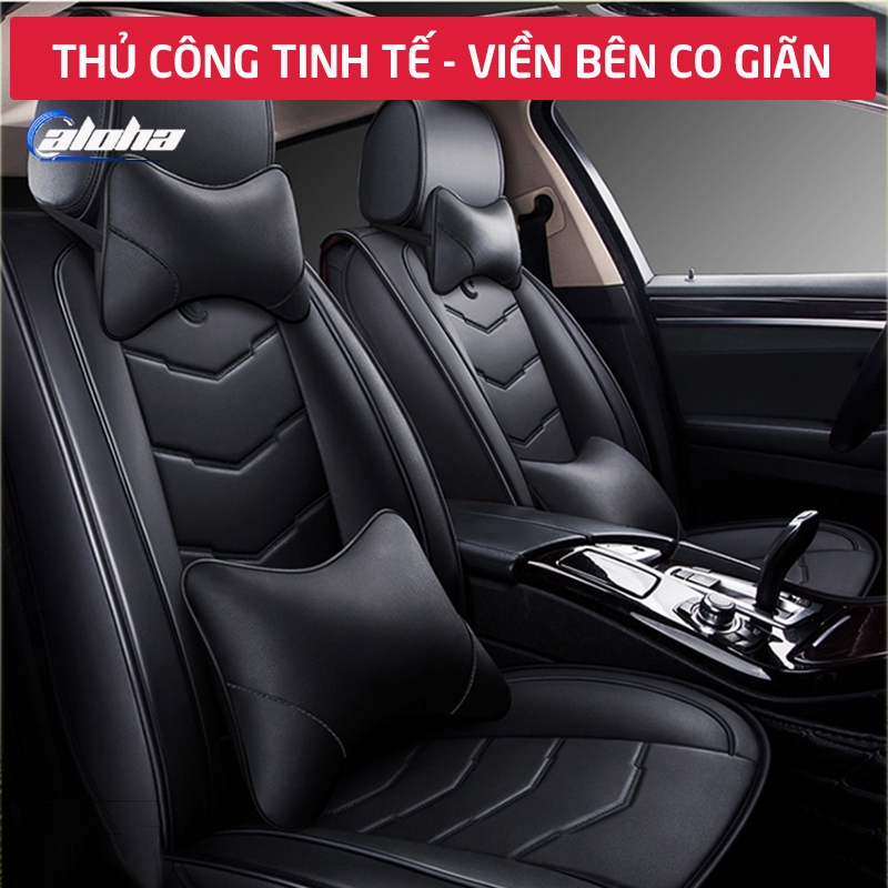 Trọn bộ da bọc ghế cao cấp xe hơi, ô tô 4 ,5 chỗ thông dụng da PU cao cấp kèm 2 gối tựa đầu và 2 gối tựa lưng_C102-BDGCC