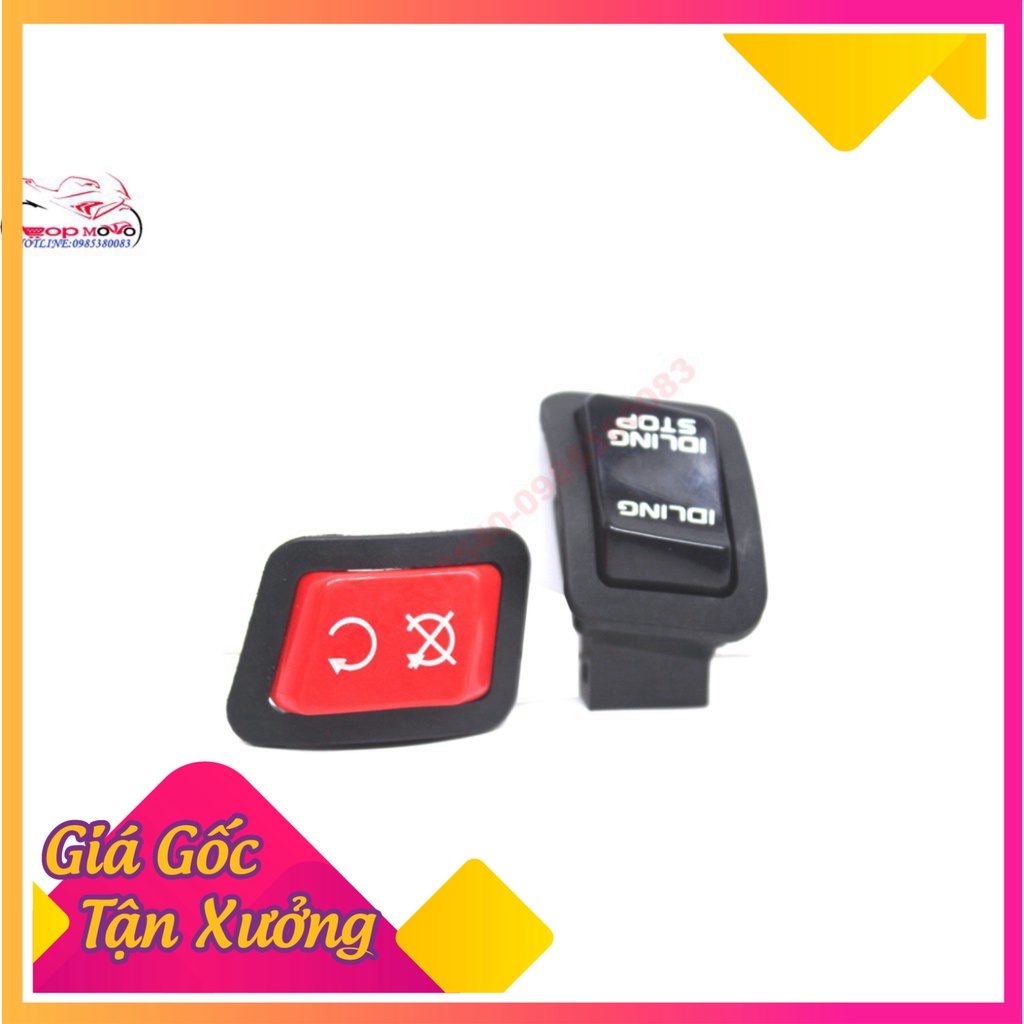 COMBOCông tắc idling stop + Nút đề màu đỏ giống xe SH300i gắn được cho SH, AB,LEAD,VARIO,CLICK,VISION,WINNER.... (Ản