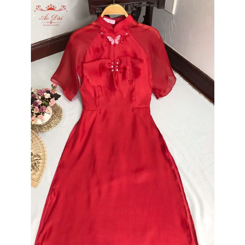 🥰 siêu phẩm  áo dài cách tân 4 tà đẹp nhẹ nhàng hàng cao cấp thiết kế đẹp nơ nổi bật