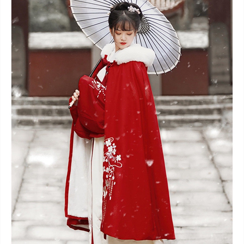 Áo Choàng Hán Phục Dáng Dài Dày Dặn Ấm Áp Mùa Thu Đông Cho Nữ | BigBuy360 - bigbuy360.vn