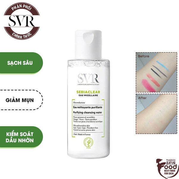 [Mini 75ml] Nước Tẩy Trang Làm Sạch Sâu Loại Bỏ Dầu Nhờn SVR Sebiaclear Eau Micellaire