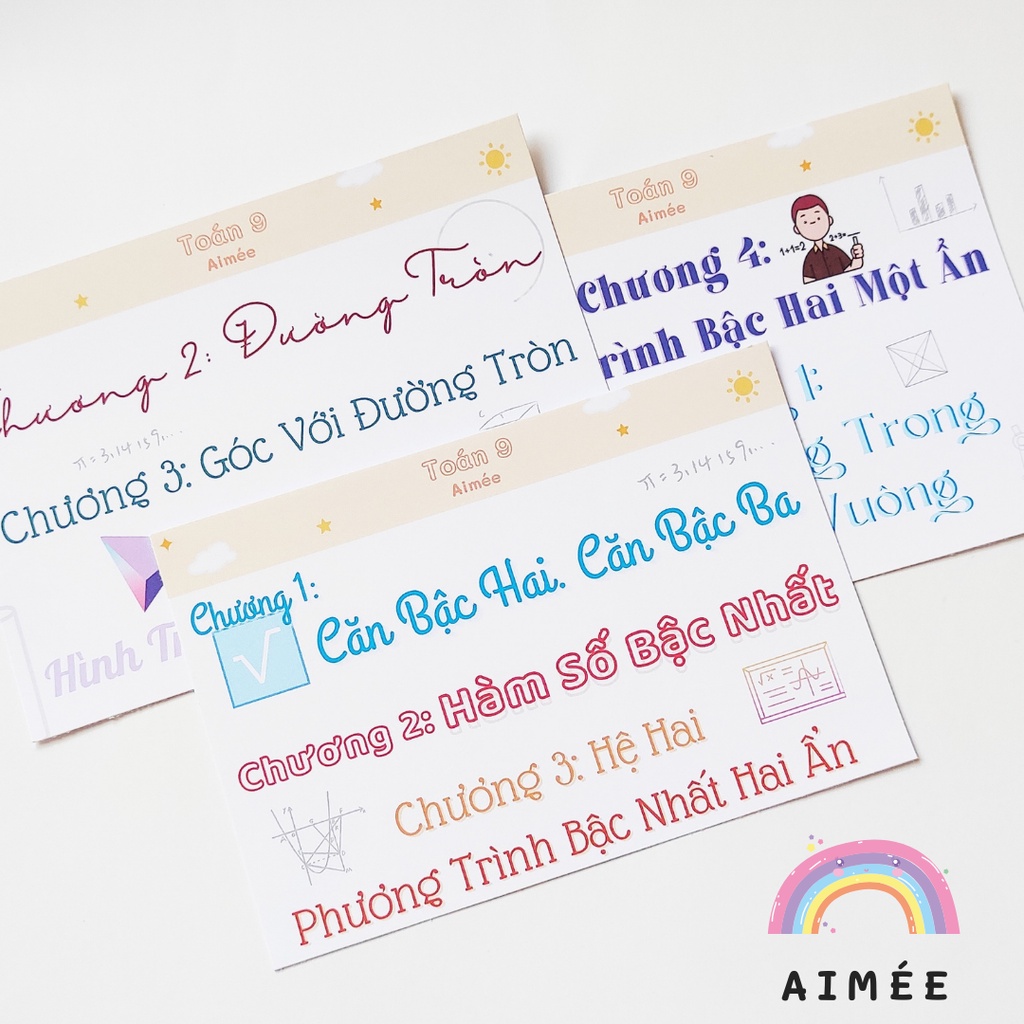 Sticker Tiêu Đề Chương Toán 9  | Aimée