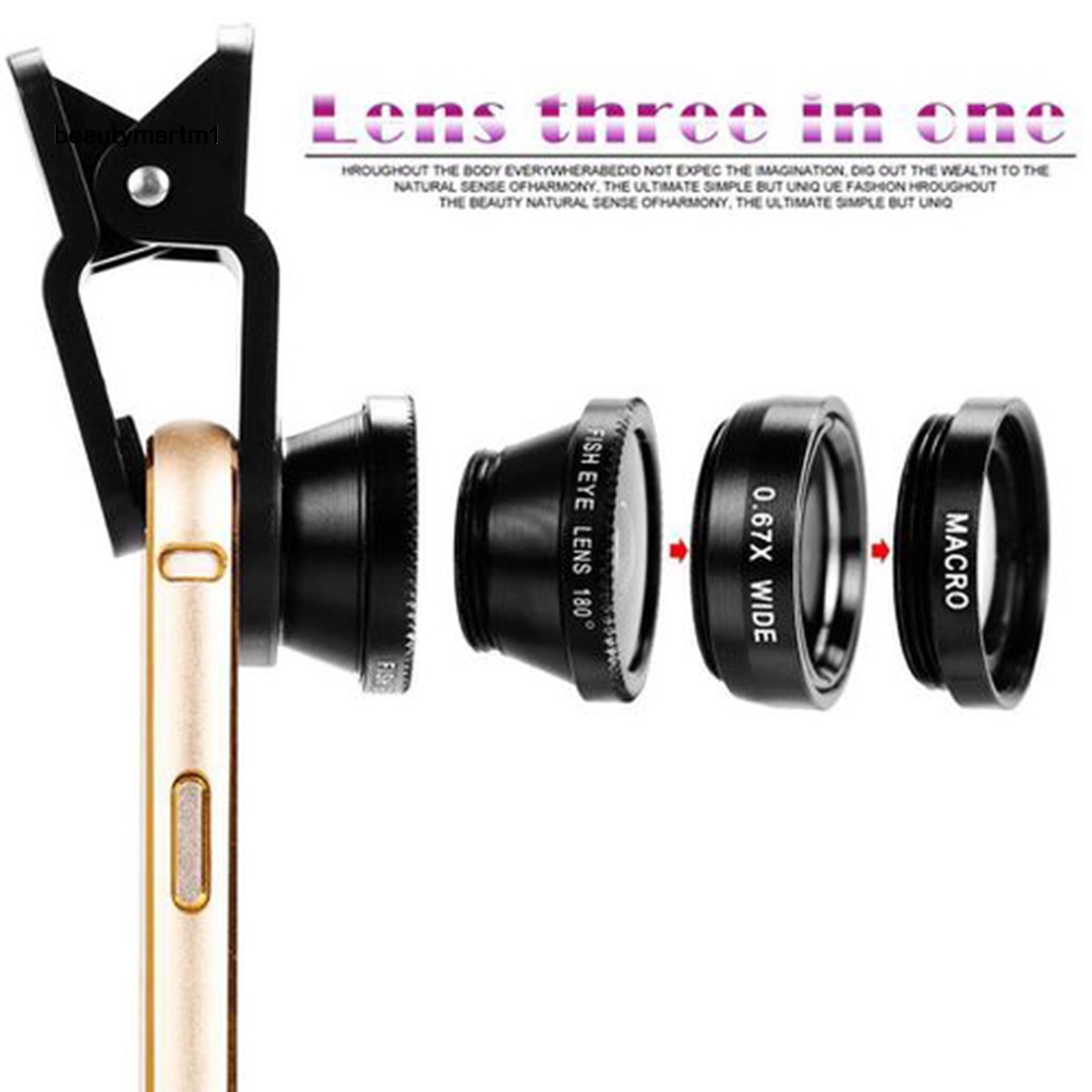 (Shop Amart) Bộ Lens Chụp Ảnh 3 Trong 1 Cho Điện Thoại