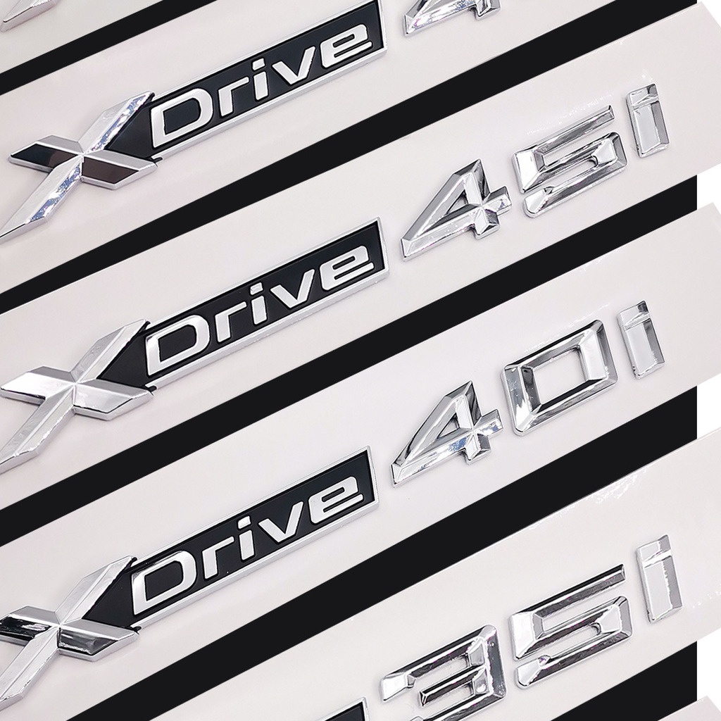 Logo dán trang trí đuôi xe hơi màu bạc cho BMW X1 X3 X5 X6 New Xdrive 20i 25i 28i 30i 35i 40i 48i 50i
