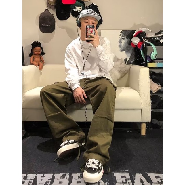 Quần Dài Lưng Cao Dáng Rộng Phong Cách Âu Mỹ Thời Trang Cho Nam Và Nữ