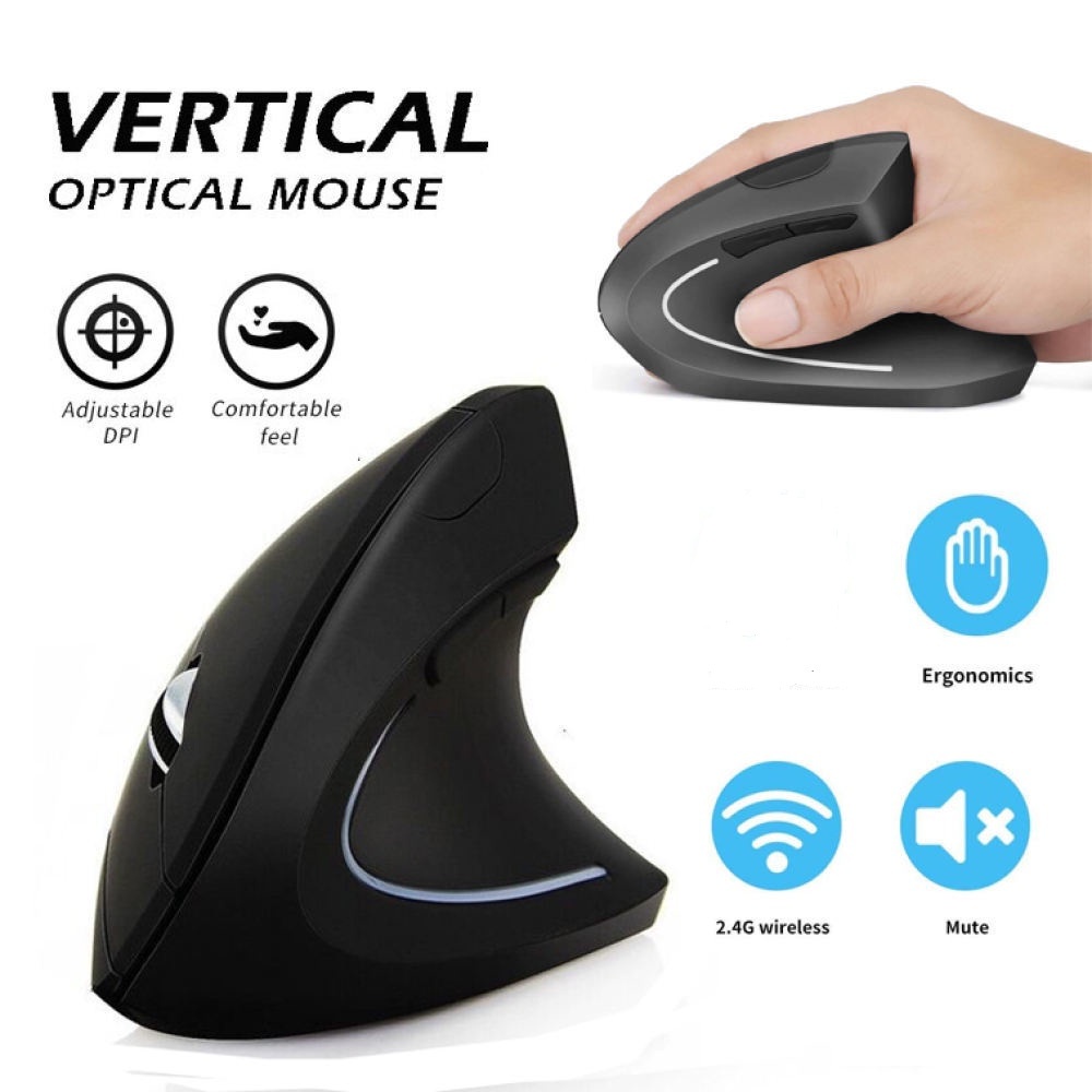 Chuột Quang Không Dây Kiểu Đứng 2.4GHz 1600 DPI Dùng Để Chơi Game