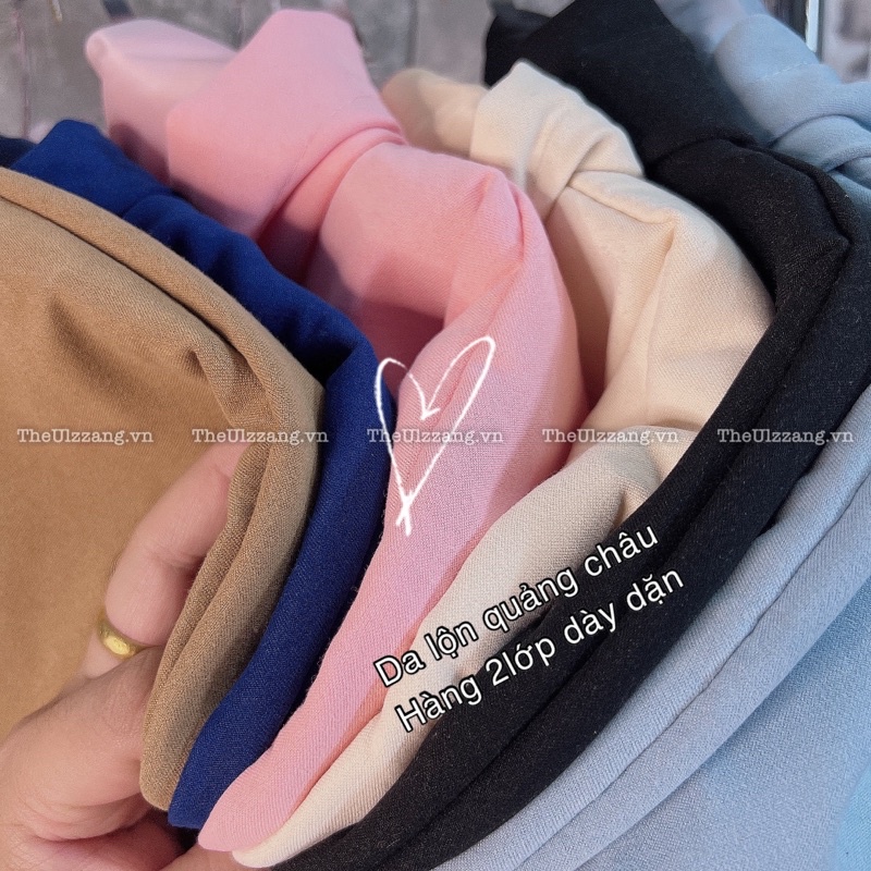 Áo Khoác Quảng Châu Da Lộn 2 Lớp Khóa Zip CC Form Rộng Dơi Tay Phồng Trơn 2 Túi Hộp - DL2011