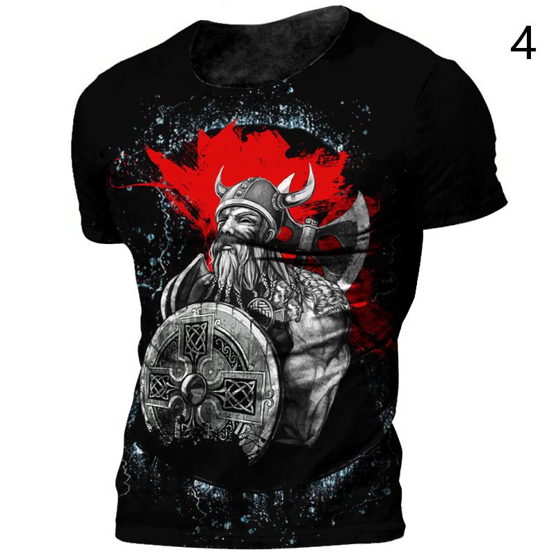 Áo Thun Thể Thao Tay Ngắn Cổ Tròn In Hình 3D Phong Cách Vintage Thời Trang Mùa Hè Cho Nam XXS ~ 6XL