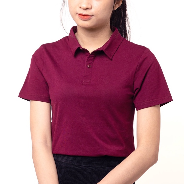 Áo thun nữ Cổ Sơ Mi (Cổ trụ) TOLI, chất cotton 4 chiều mềm mịn, co dãn Màu Tím Nho