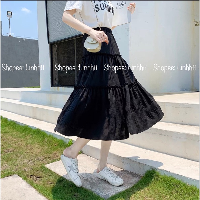 Chân váy tầng Midi Ulzzang 80cm