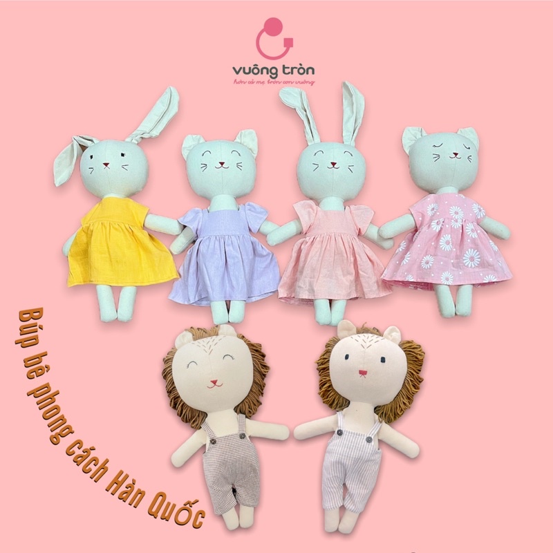 Búp bê vải handmade phong cách Hàn quốc cao cấp Vuông tròn