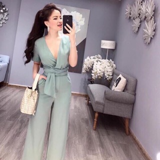 Jum cổ chéo thắt nơ eo