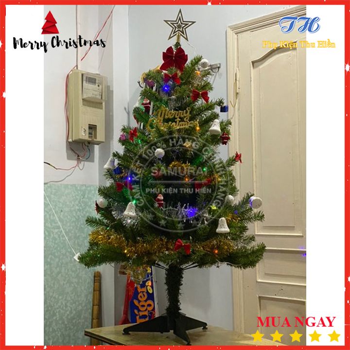 Cây thông noel 1m2 trang trí giáng sinh cho nhà cửa, phòng khách, phòng ngủ Full phụ kiện trang trí