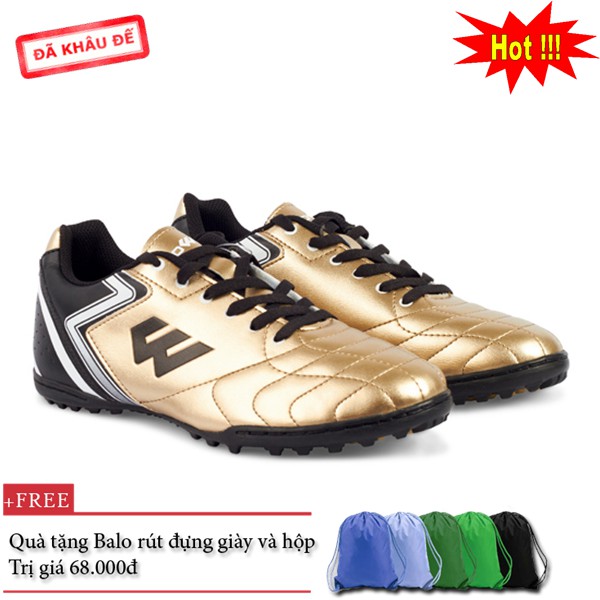 Giày đá bóng Prowin FX vàng gold - nhà phân phối chính từ hãng - tặng kèm Balo rút đựng giày