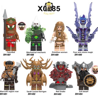 Minifigures Lắp Ráp Mô Hình Mô Hình Nhân Vật Cannibal Red Snake Evil Dwarf Orc Legion X0285