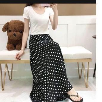 Tốt nhất! Chân Váy maxi Dài Họa Tiết Chấm Bi SIZE XL-XXL Cho Nữ