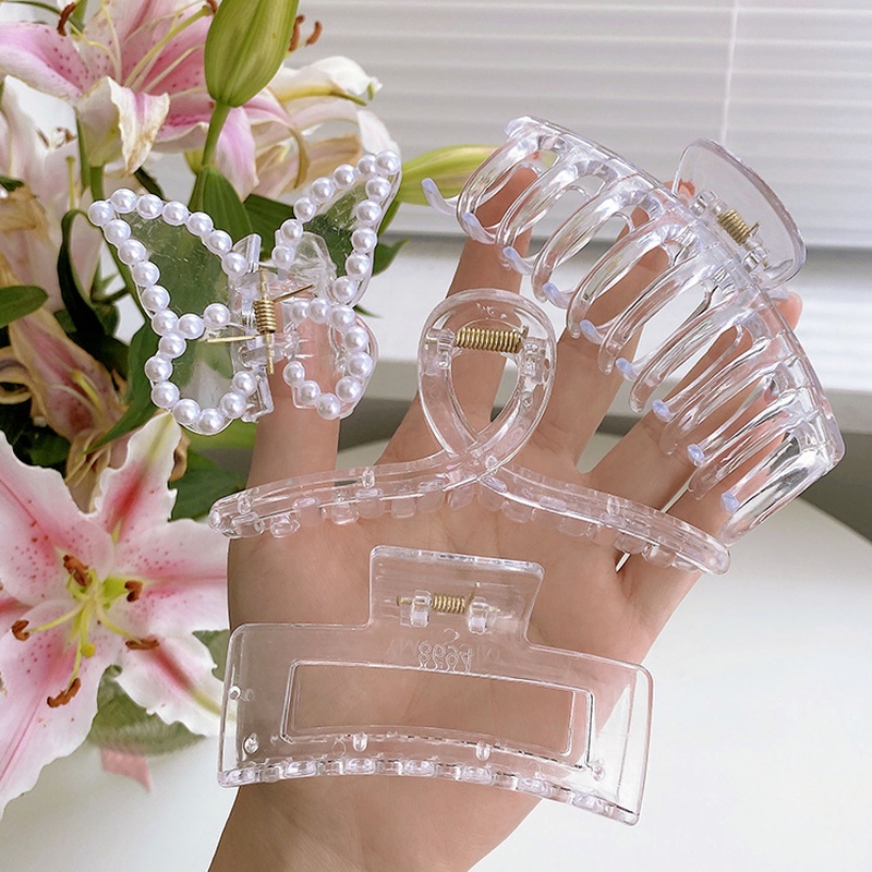 Kẹp Tóc Móng Vuốt Trong Suốt Đơn Giản Thời Trang Hàn Quốc Cho Nữ