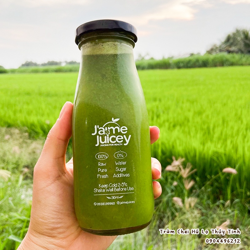 Chai Thủy Tinh Nắp Thiếc 310ml  - Đựng sữa hạt, nước ép, nước detox, sinh tố,..