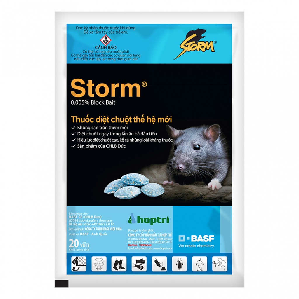 Diệt Chuột Thông Minh Từ Đức STORM 0.005% (20 viên x 1 gói) - Viên Tiện Dùng Không Cần Pha, Khui Ra Bỏ Bã Là Xong.