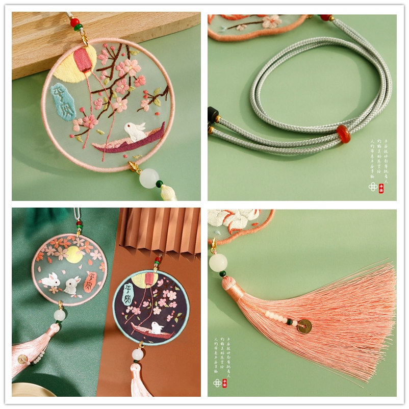 Cartoon animal pattern embroidery decorative pendant