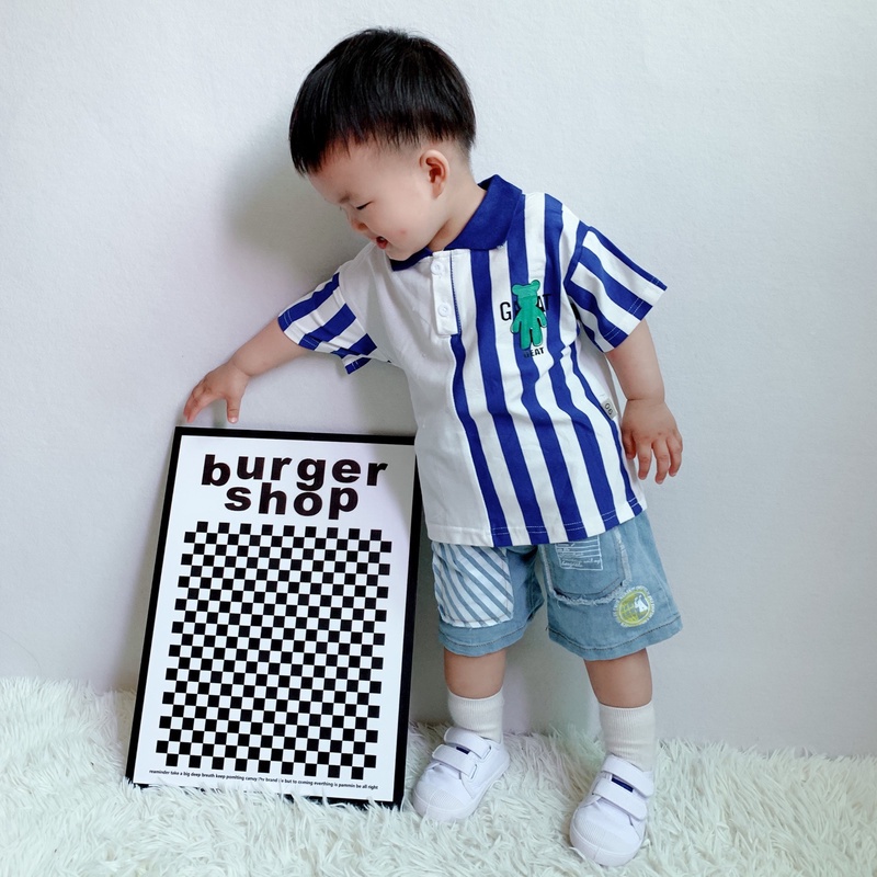 Set Áo Thun Polo Ngắn Tay + Quần Short Thời Trang Hè Cho Bé Trai 0-5 Tuổi