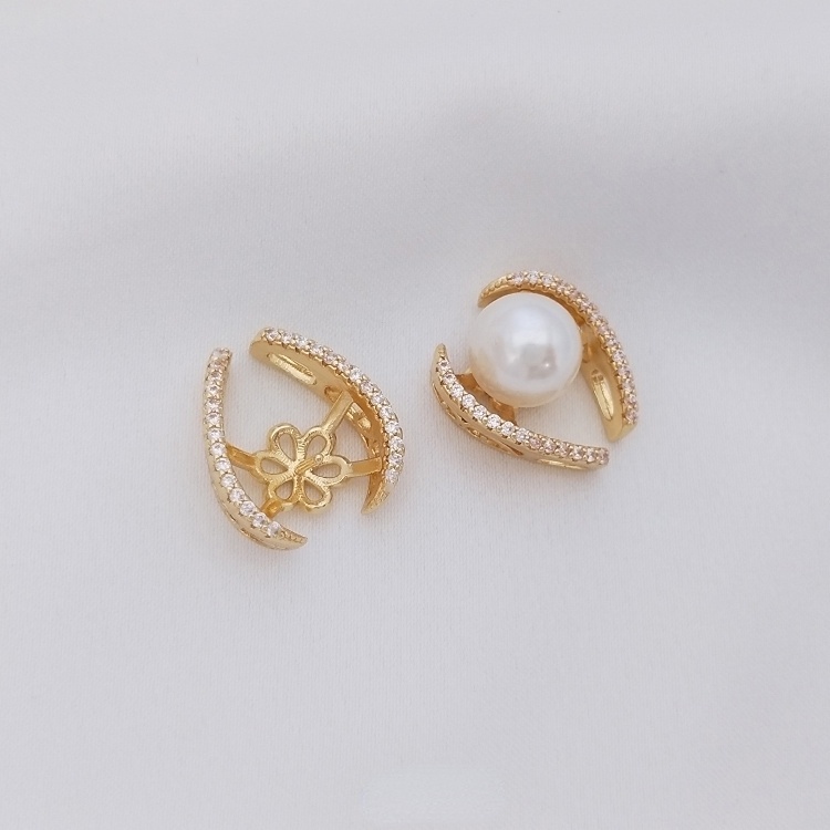 Phụ Kiện Giá Đỡ Mặt Dây Chuyền Hình Túi Tiền Xu Năm Cánh Bằng Đồng 14K diy