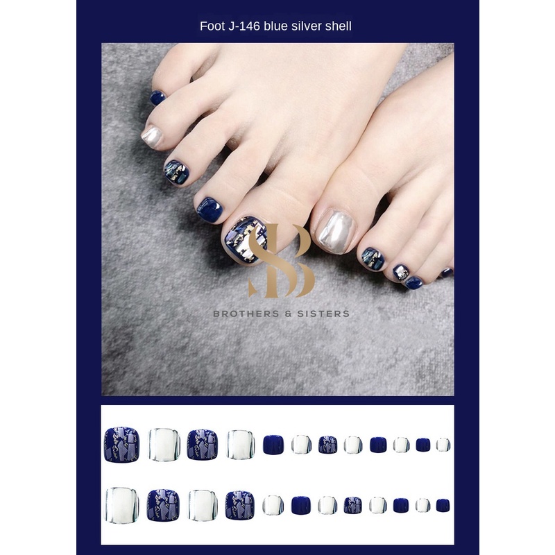 Set 24 móng chân giả SUAKE có keo dán che phủ toàn bộ thời trang xinh xắn