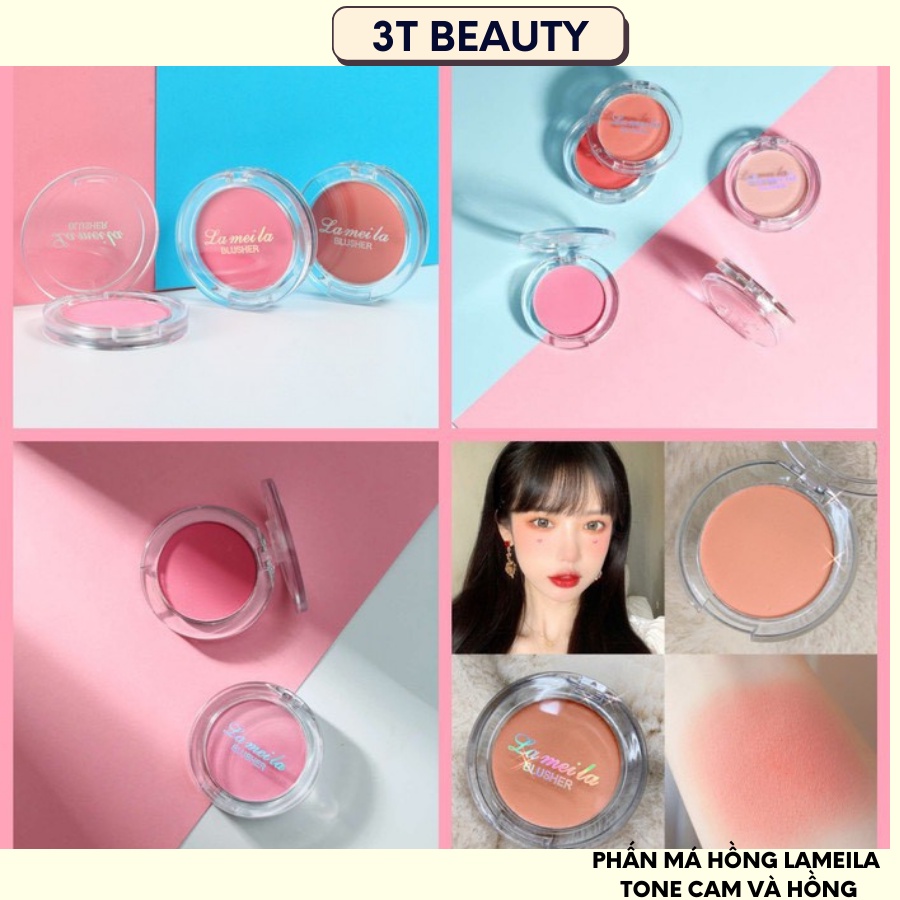 Phấn má Hồng Lameila tone cam và Hồng