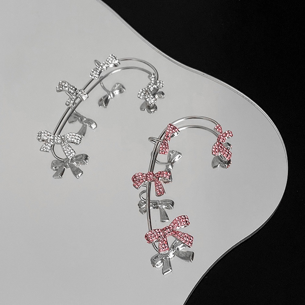 1 Khuyên Tai Hình Nơ Đính Đá Pha Lê Thời Trang Thanh Lịch