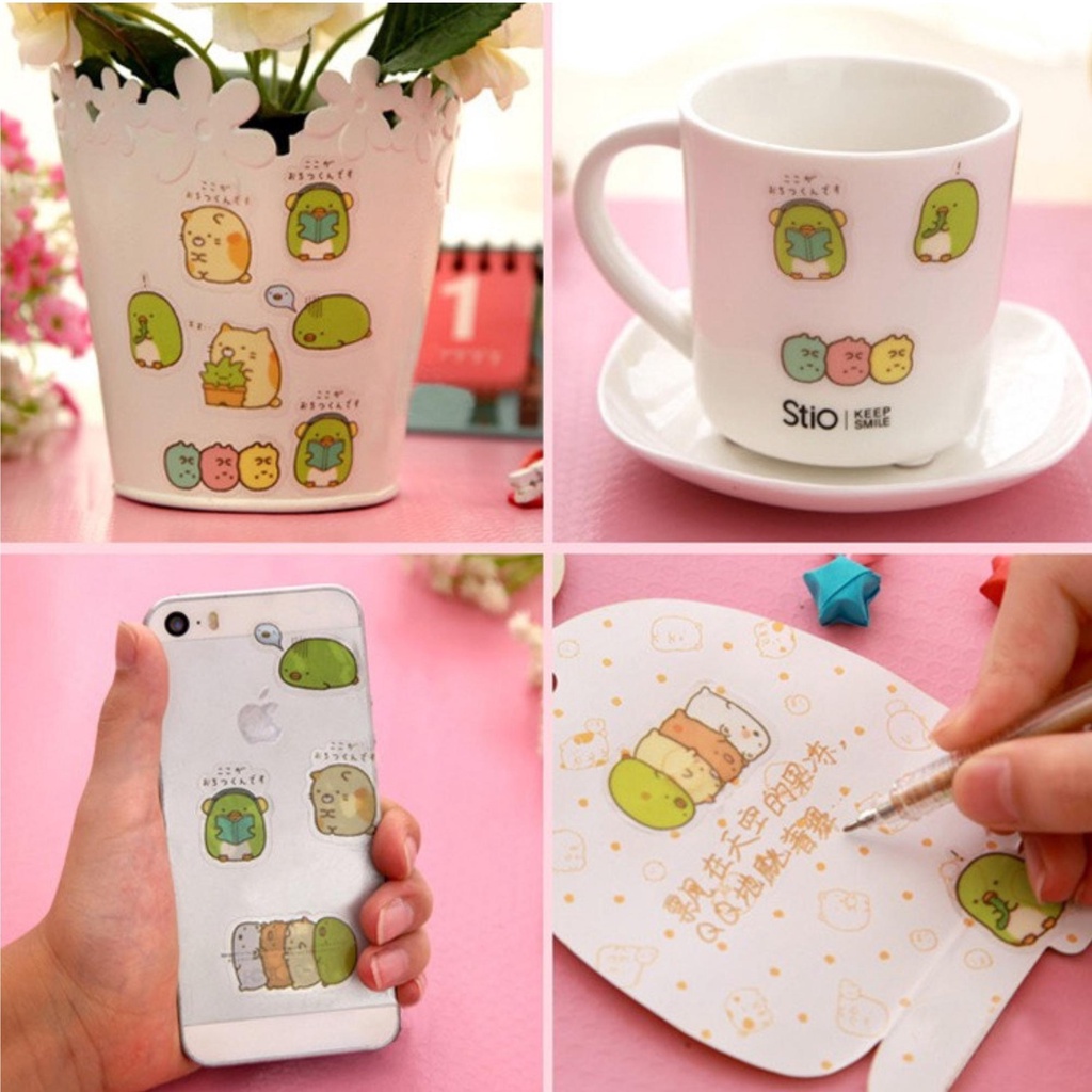 Hình dán sticker cute mini, nhãn dán con vật chống nước