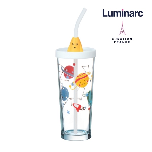 Ly thuỷ tinh đổi màu có nắp Luminarc Lille Scale Rocket 425ml - LUSCP9888