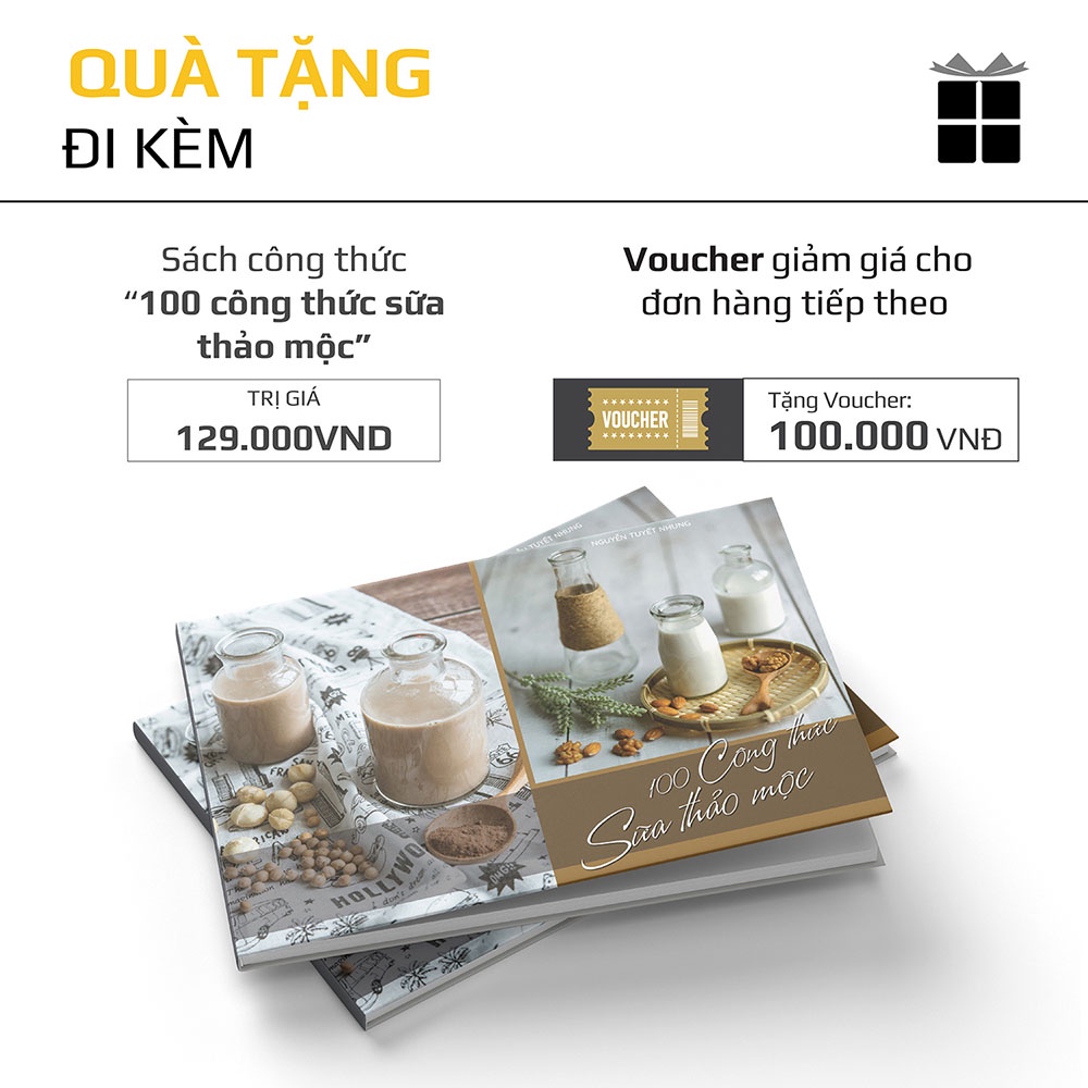 [Mã INCU300 giảm đến 300K đơn 499K] Máy Làm Sữa Hạt OLIVO X20 - 12 Chức Năng - Dung Tích 1.75L - Công Suất 1800W