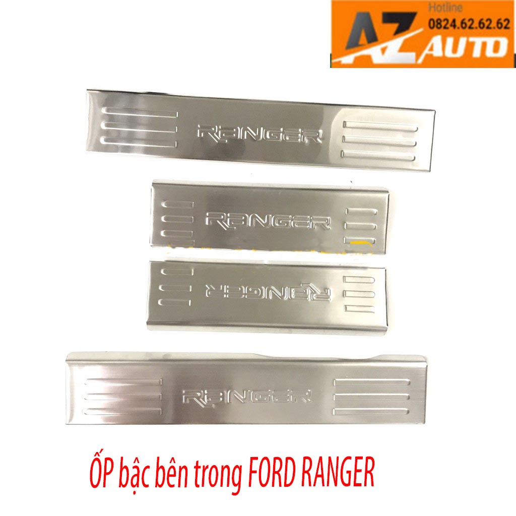 Bộ Ốp bậc cửa, Nẹp bước chân Ford Ranger - INOX(hàng cao cấp) | BigBuy360 - bigbuy360.vn