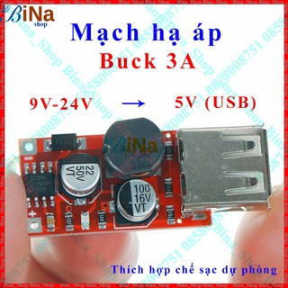 Mạch hạ áp 9-24V xuống 5V 2A chế sạc dự phòng