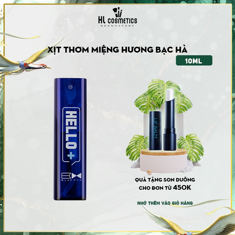 Nước xịt thơm miệng BLUEMAN Chính Hãng Hương Bạc Hà Làm Sạch Khuẩn ZL78