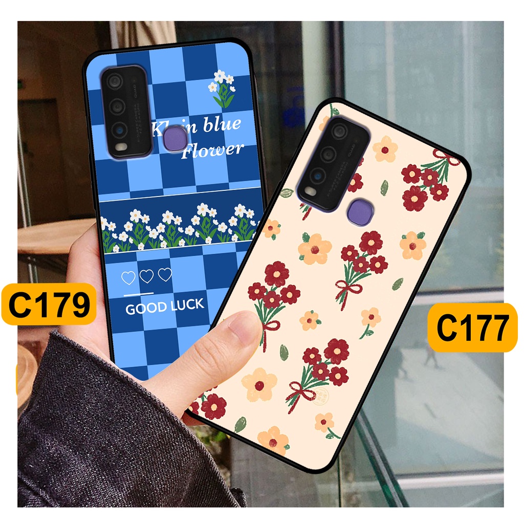Ốp Vivo Y30 / Y50 in hình hoa cỏ nhẹ nhàng,họa tiết caro xinh xắn.ốp lưng chống sốc